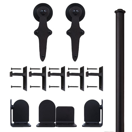 Quiet Glide Black 72" Wright Sliding Door Hardware QG.1300.WR.08